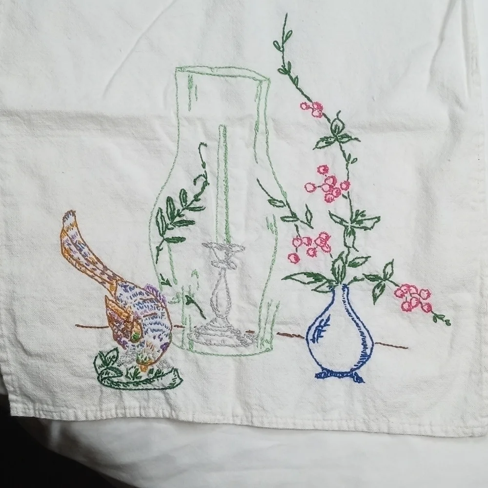 None embroidered table